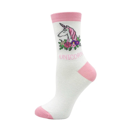 Ladies Unicorn Socks white
