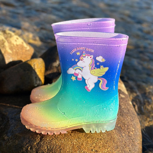 Rainbow Unicorn Rain Boots
