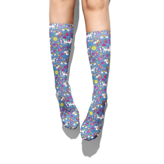 blue Socks With Unicorns