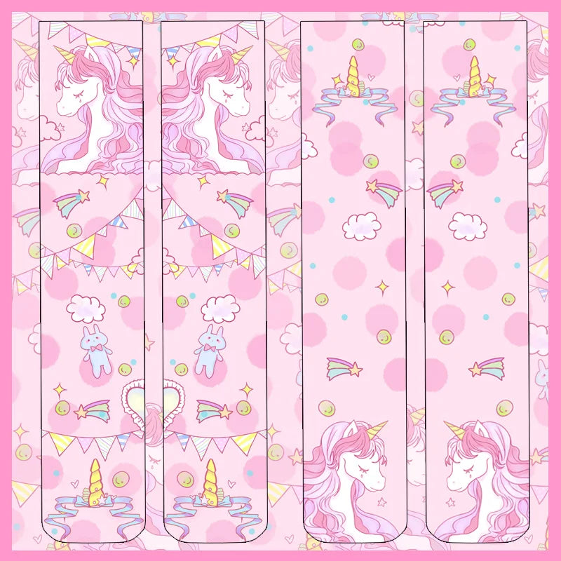 pink Unicorn Long Socks
