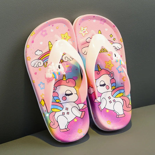 pink unicorn flip flops