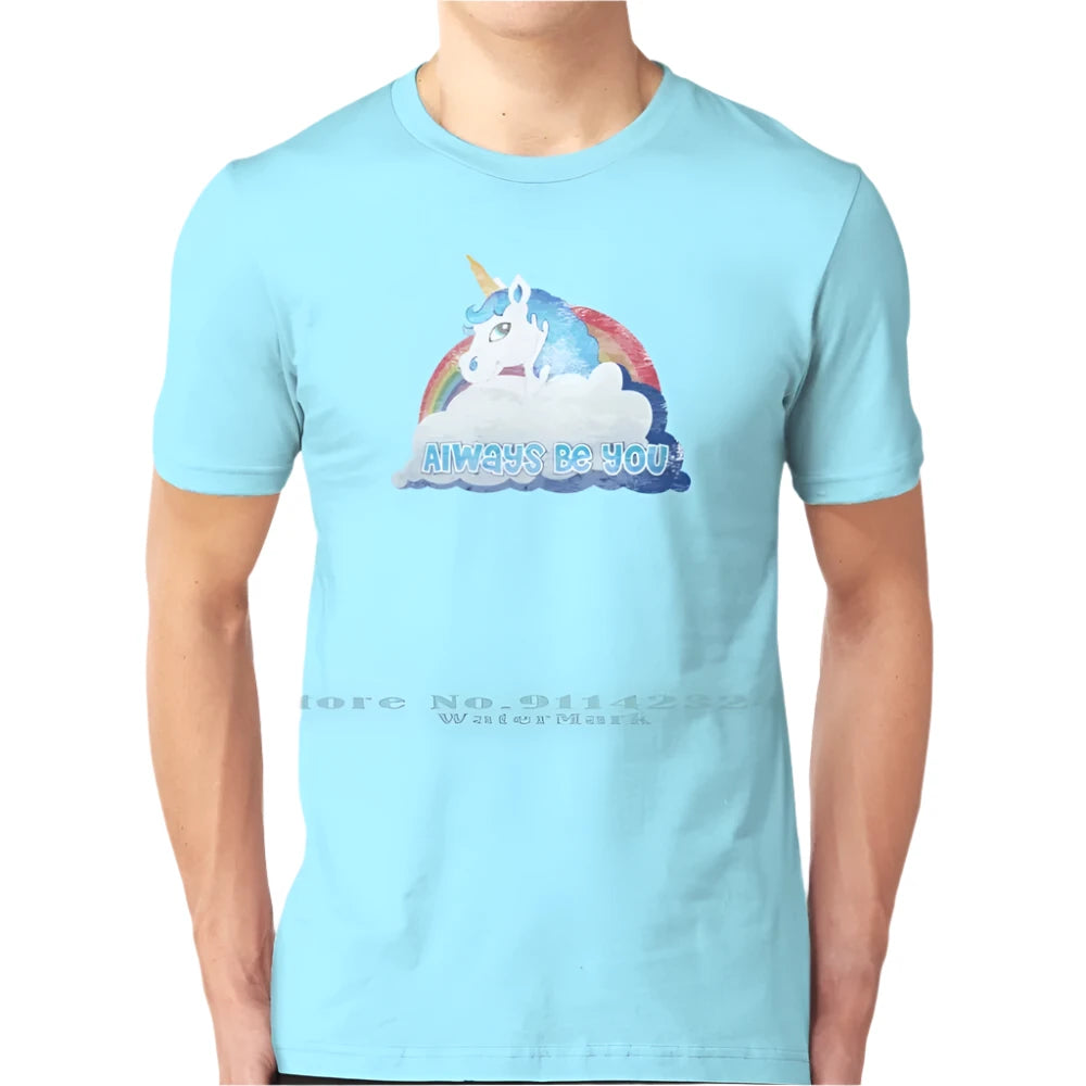 Always Be You Unicorn Shirt Medium Blue-Male