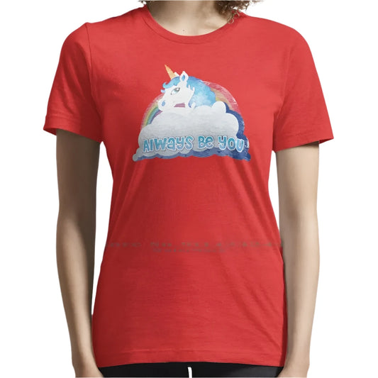 Always Be You Unicorn Shirt femal red