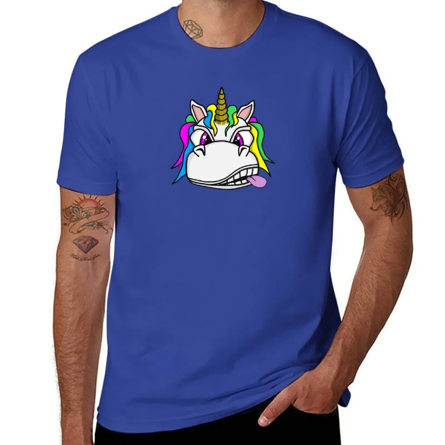 Angry Unicorn Shirt blue