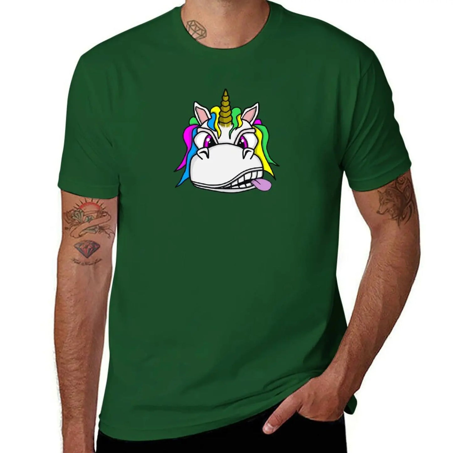 Angry Unicorn Shirt green