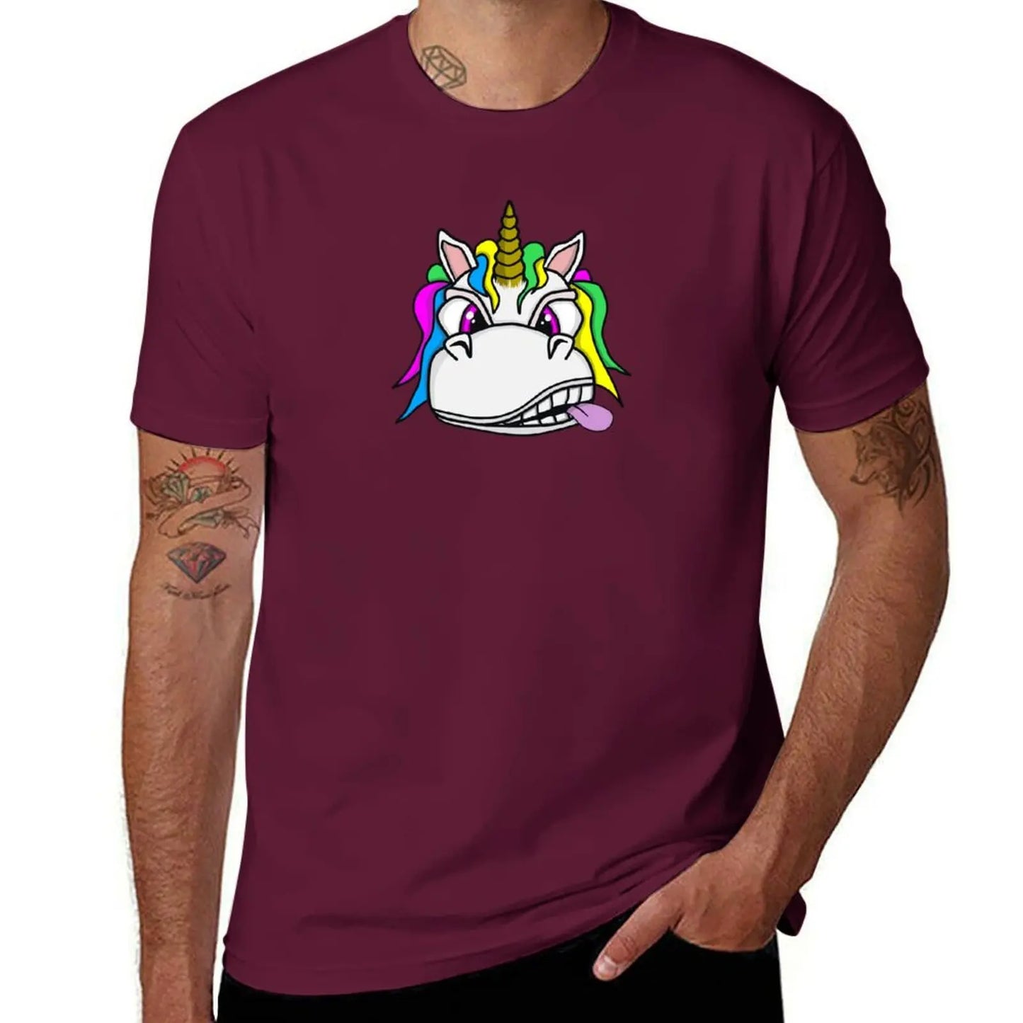 Angry Unicorn Shirt maroon