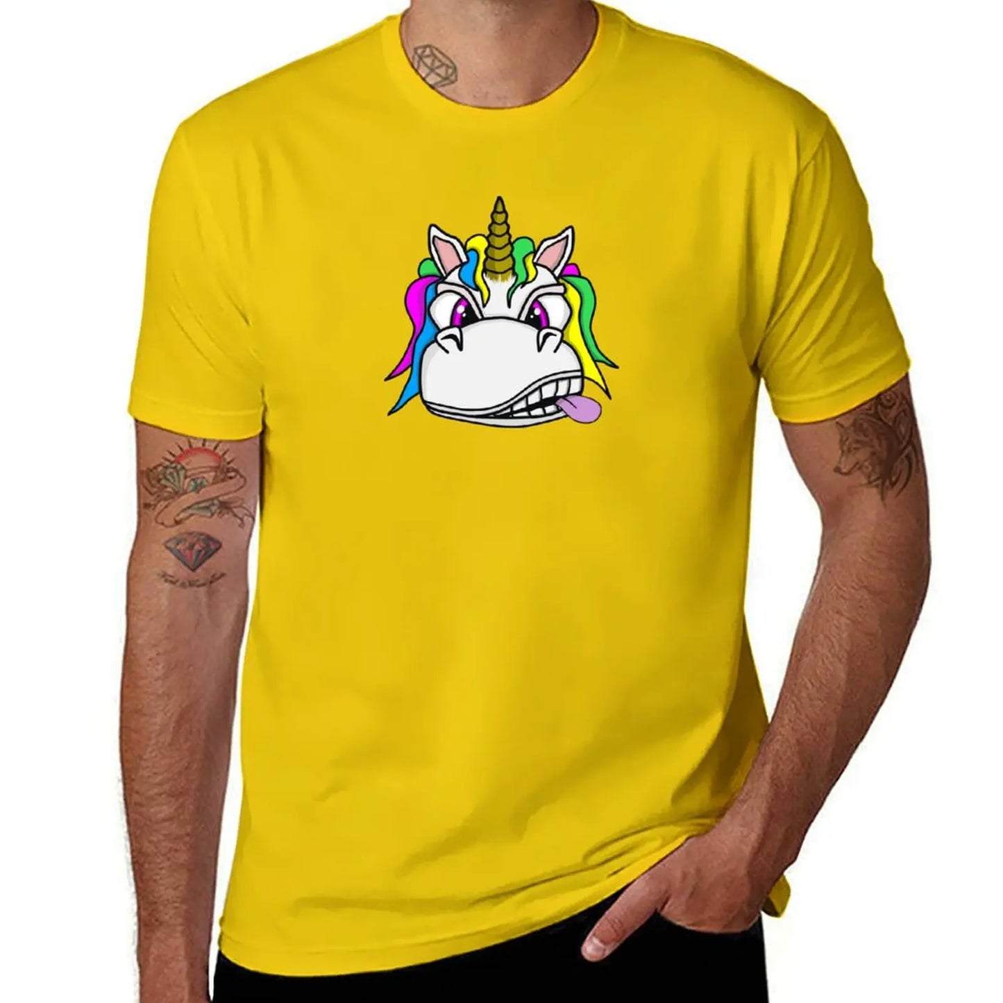 Angry Unicorn Shirt yellow