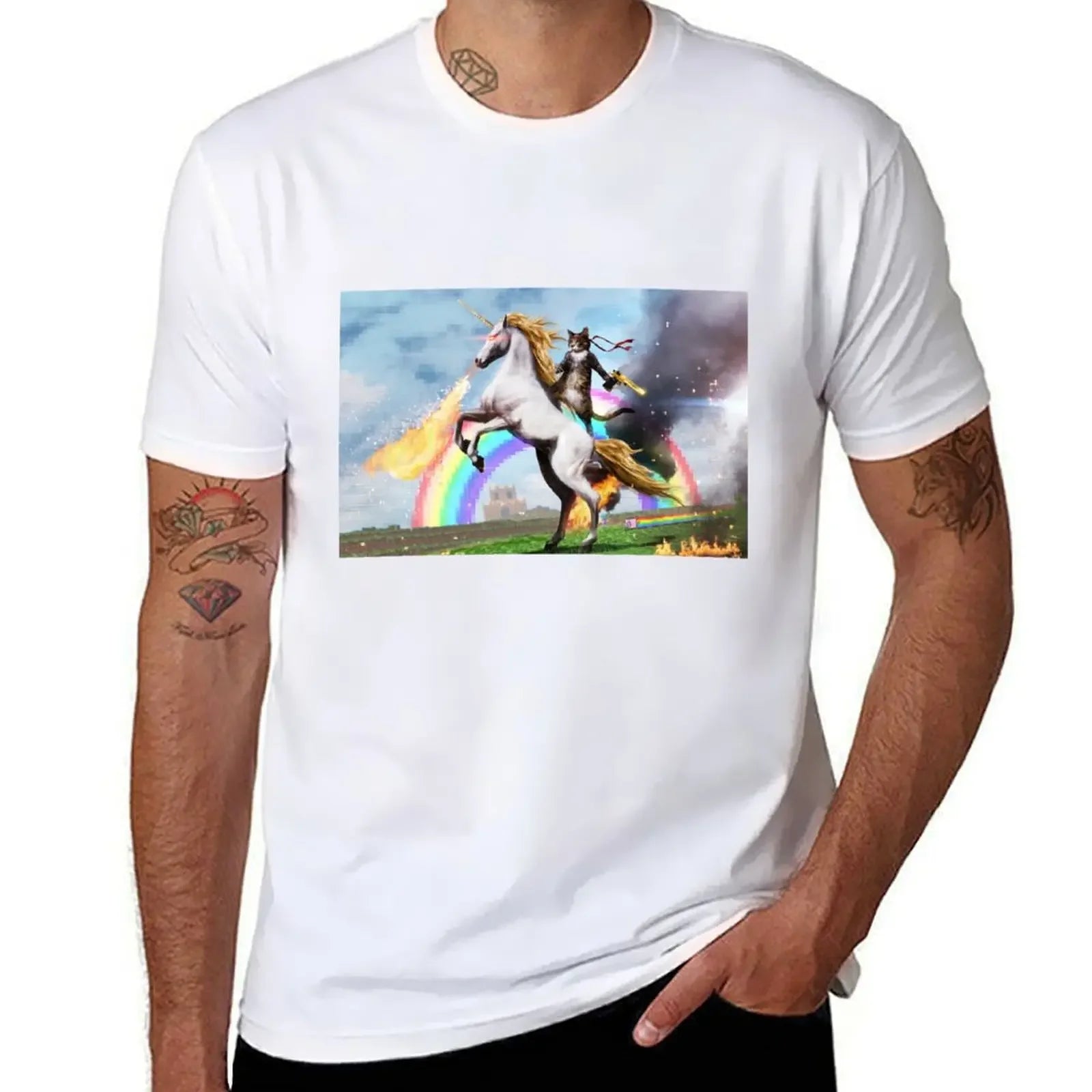 cat riding unicorn shirt Unicorn Fashion