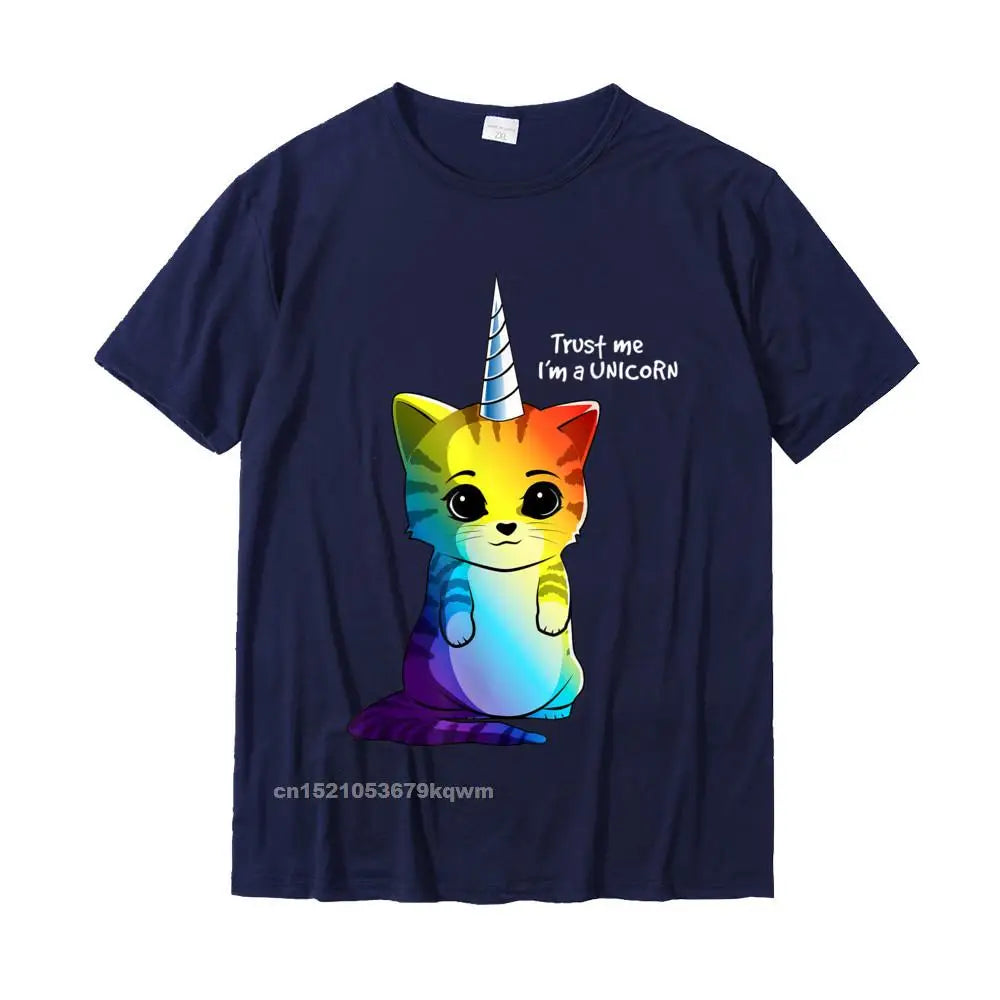 Cat Unicorn Shirt blue