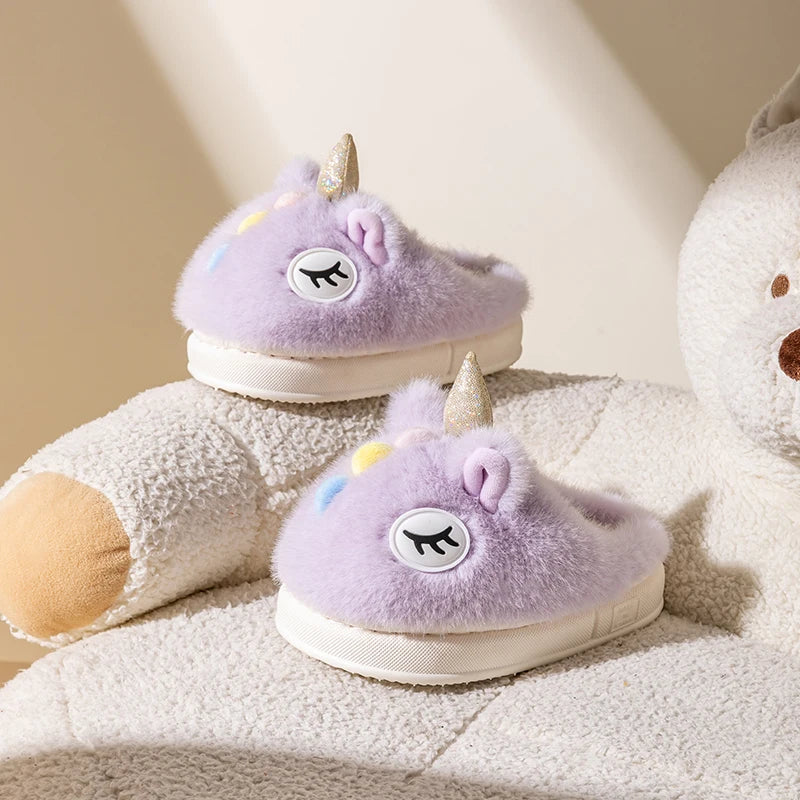 Children's  purple Unicorn Slippers