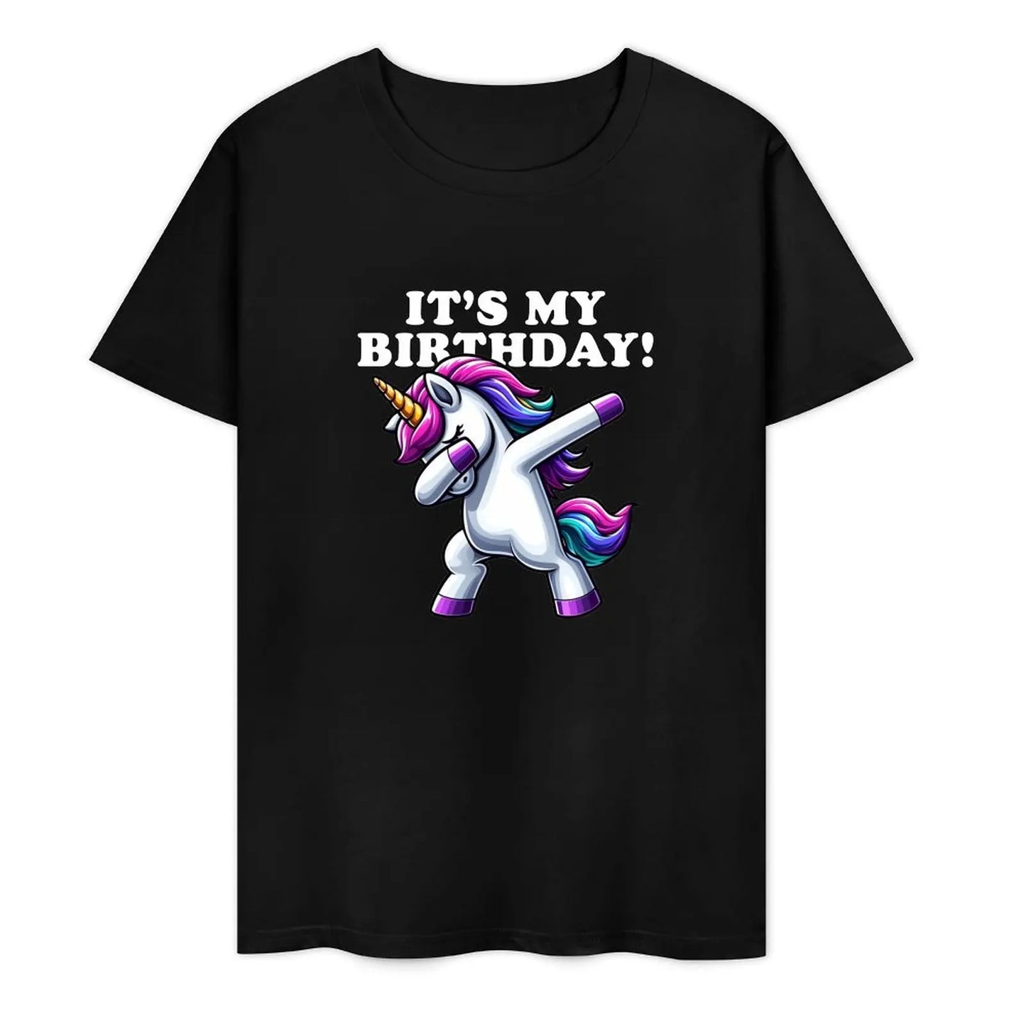 Dabbing Unicorn Birthday Shirt black