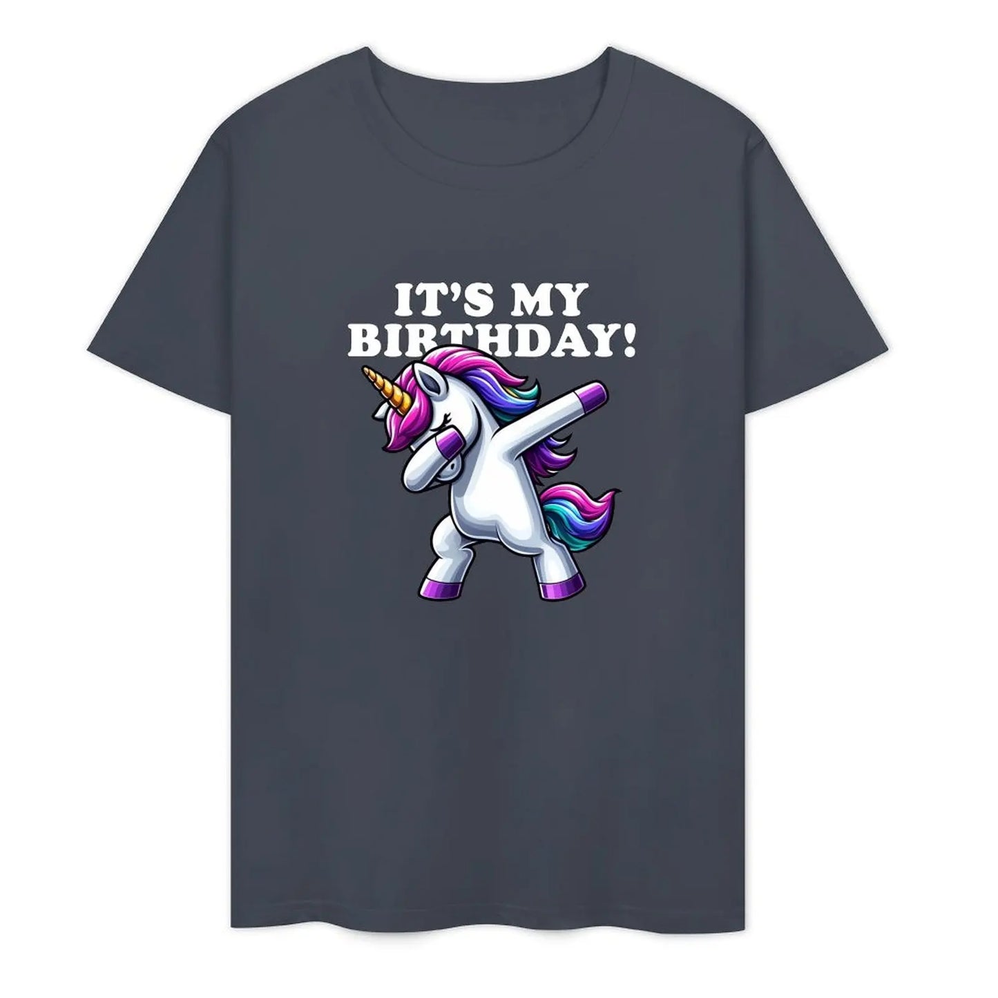 Dabbing Unicorn Birthday Shirt dark green