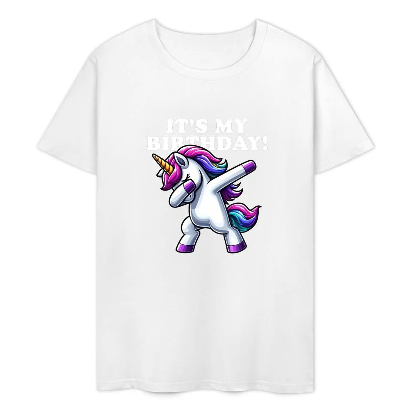 Dabbing Unicorn Birthday Shirt white