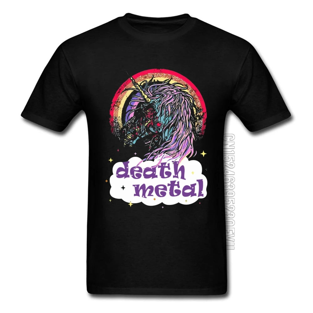 Death Metal Zombie Unicorn Shirt black