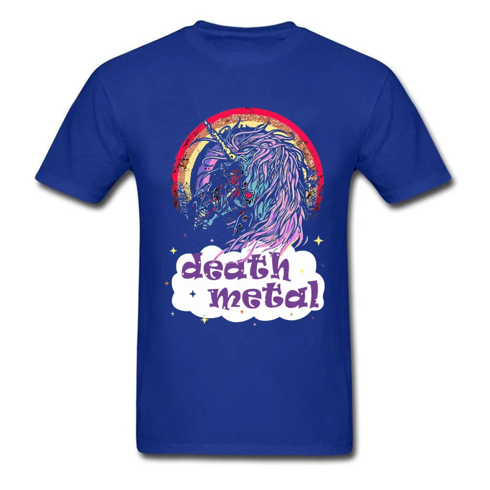 Death Metal Zombie Unicorn Shirt blue