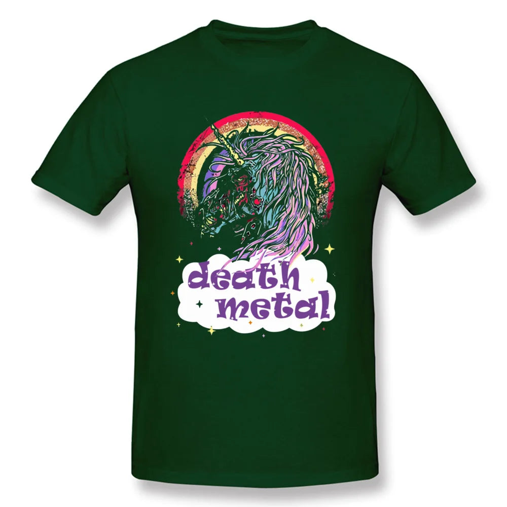 Death Metal Zombie Unicorn Shirt dark green