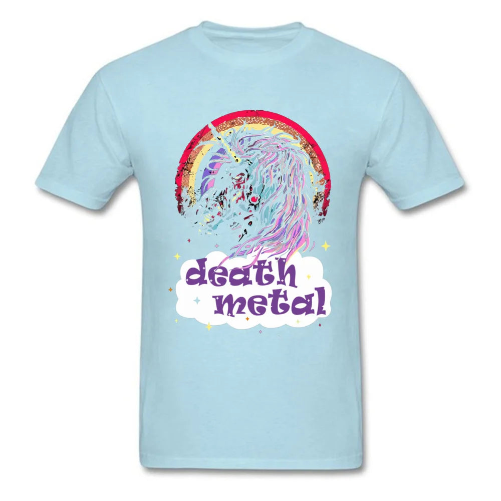 Death Metal Zombie Unicorn Shirt light blue