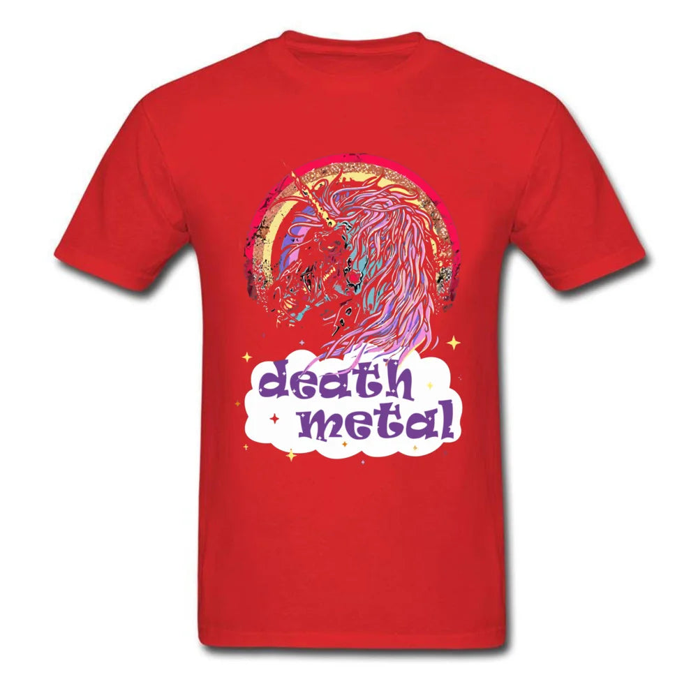Death Metal Zombie Unicorn Shirt red