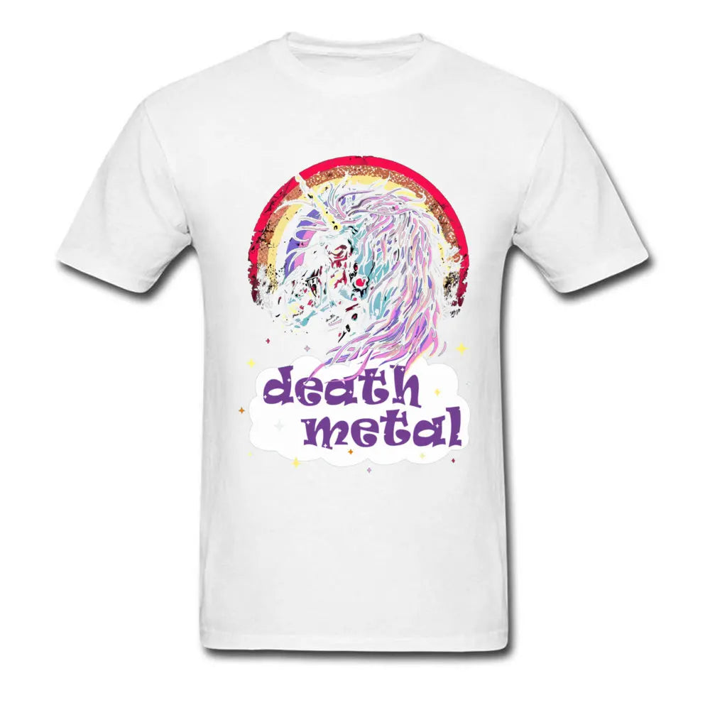 Death Metal Zombie Unicorn Shirt white