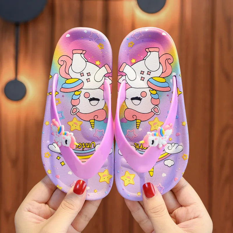 Girls Unicorn Flip Flops pink colors