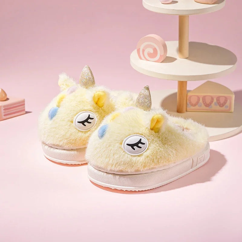 Indoor yellow Unicorn Slippers