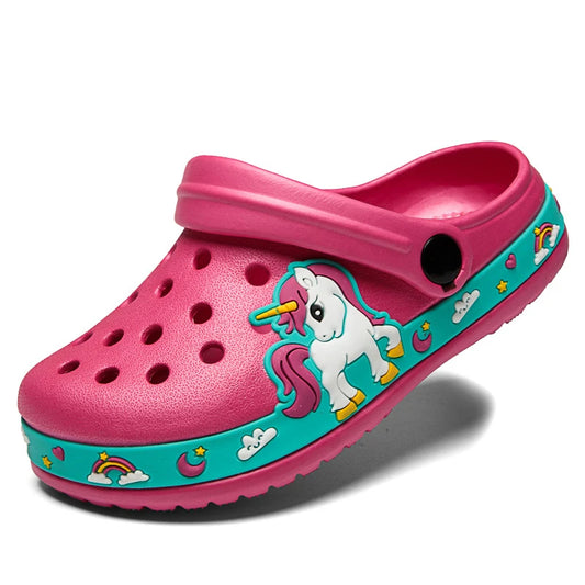 Kids Unicorn Crocs with pink