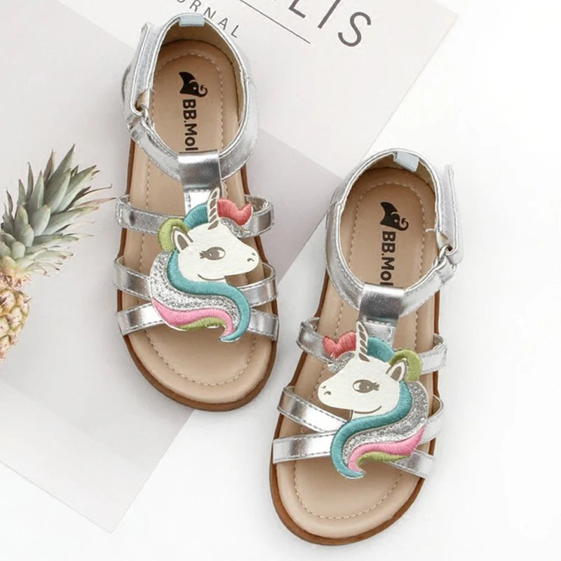  Silver Unicorn Sandals for parties