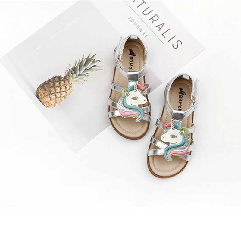  Silver Unicorn Sandals for toddlers