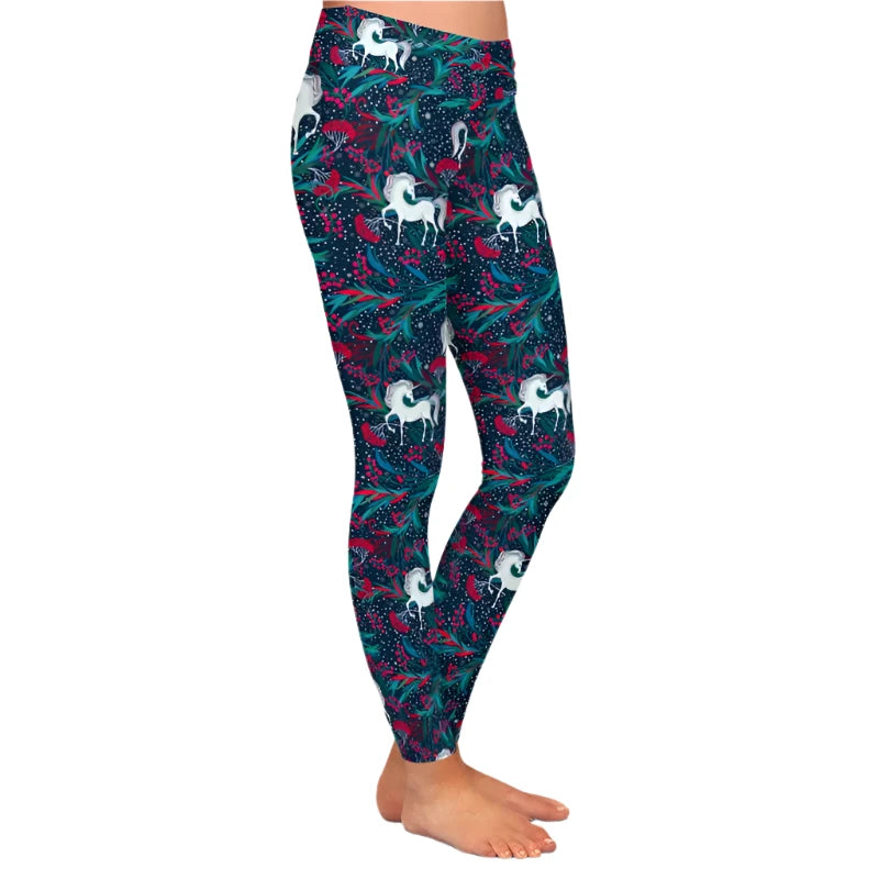Unicorn Christmas Leggings for womens