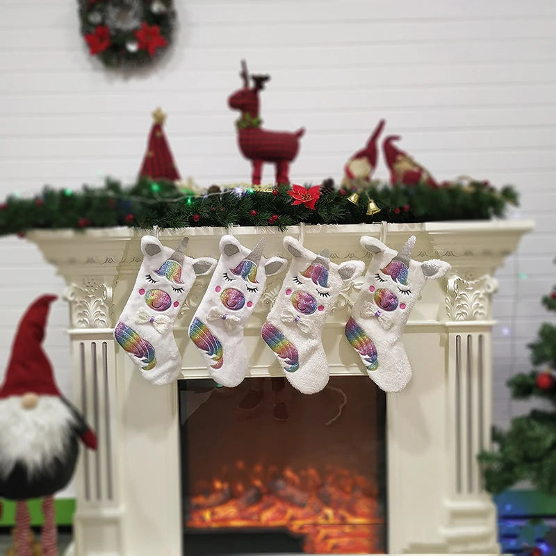 Unicorn Christmas Socks for decoration 