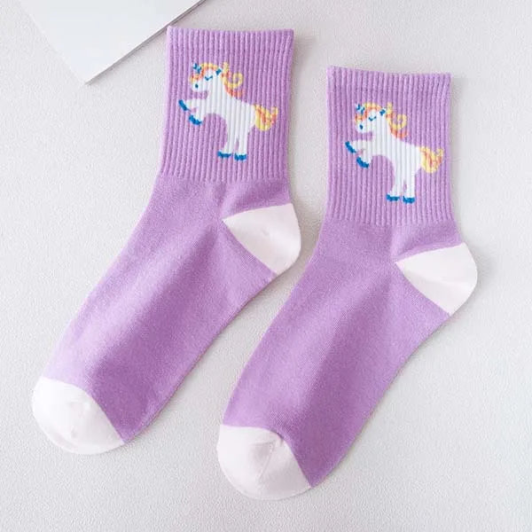 Unicorn Socks colorful hair