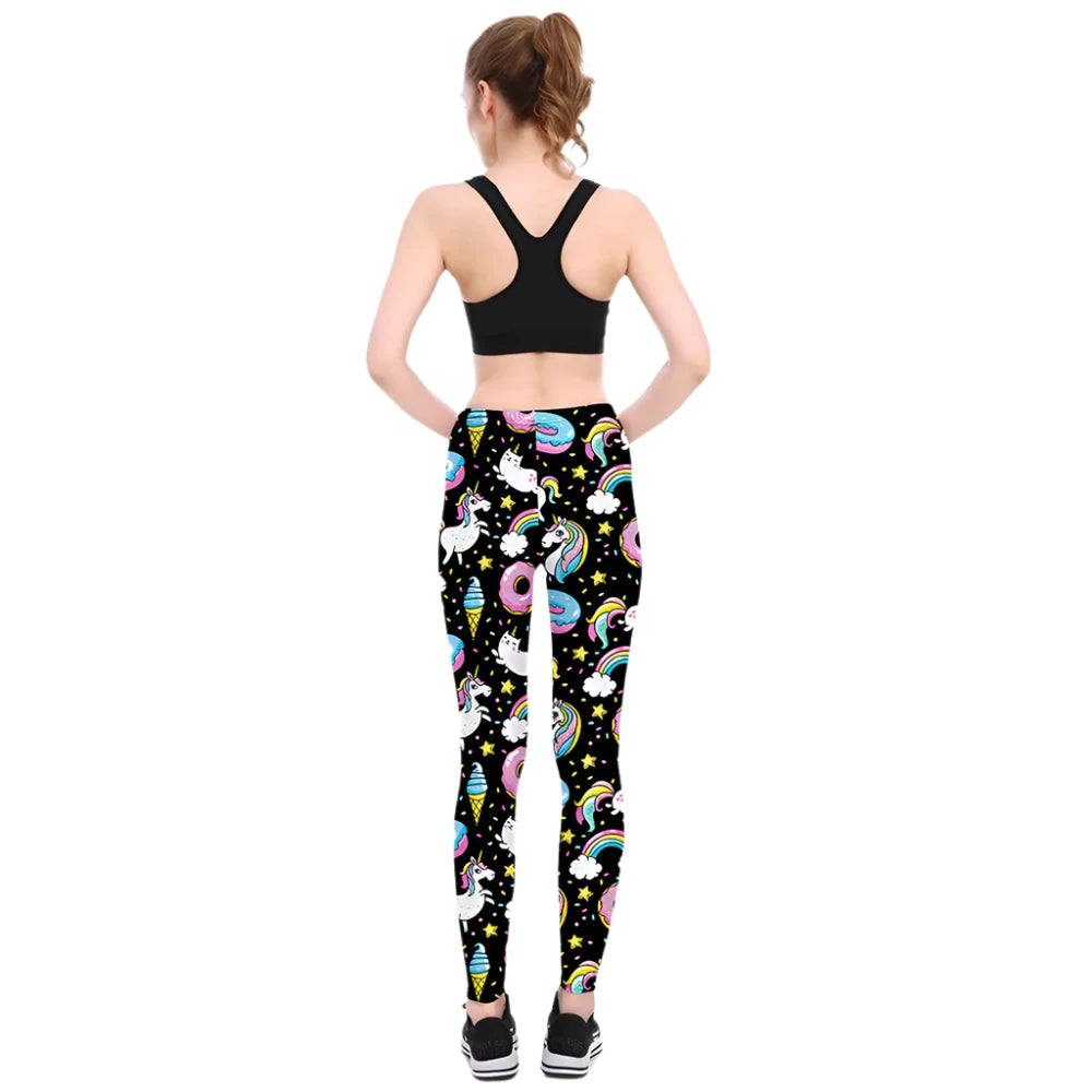 Unicorn Workout Leggings from back side