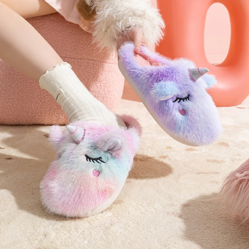 colorful Men's Unicorn Slippers