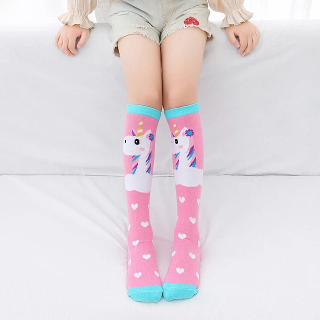 pink love unicorn Knee High Socks