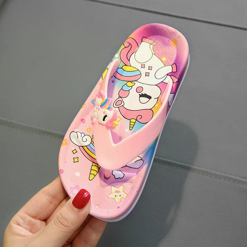 pink unicorn flip flops for girls