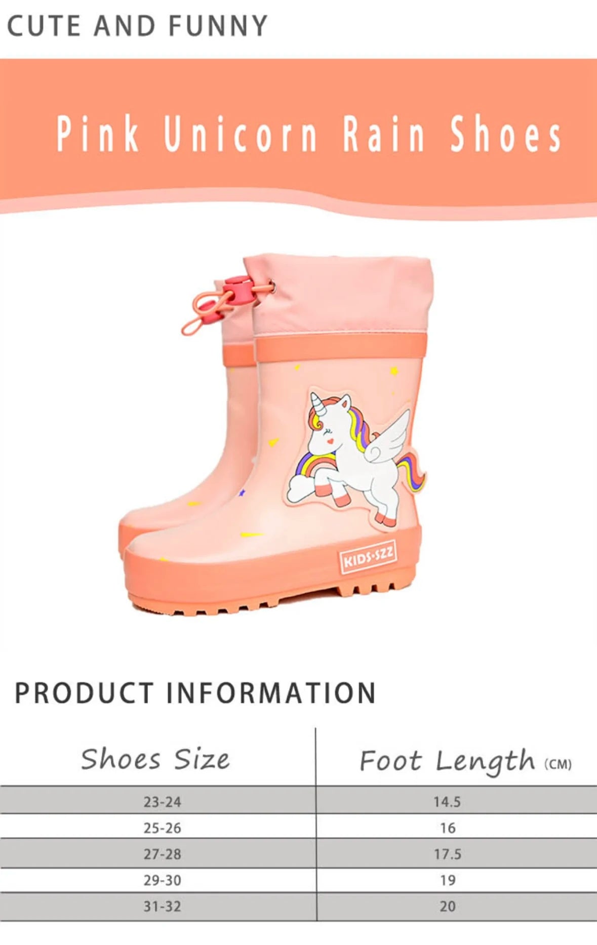 sizes shoes Unicorn Rainbow Boots 