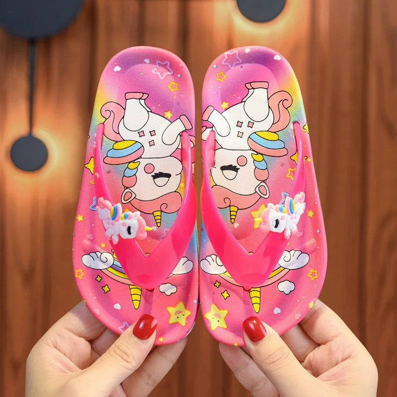 summer Children's Unicorn Flip Flops 