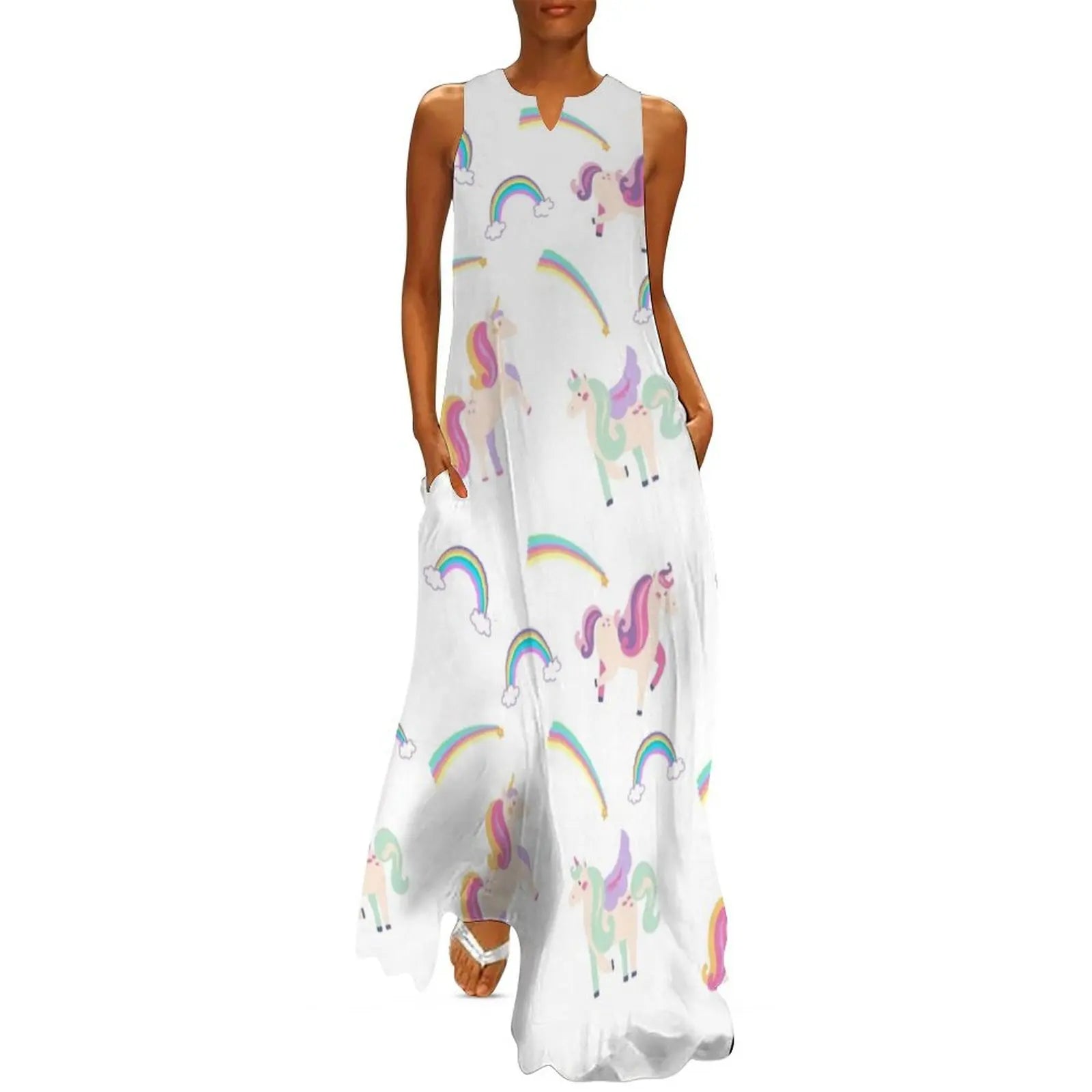womens unicorn dress white color
